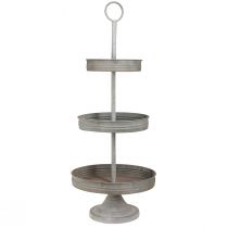 Artikel Vintage Etagere Metall Grau 3-stöckig Ø30,5cm H78cm