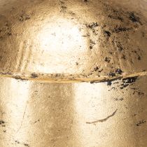 Artikel Dekorative Glocke aus Metall mit schwarzem Samtband und Used Look