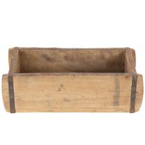 Artikel Vintage Holzkiste Pflanzkasten 30cm Natur Holz mit Metallbändern