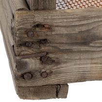 Artikel Vintage Holzkiste aus Holz mit Maschendraht, ca. 75×50×14 cm, Natur, für Dekoration