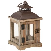 Artikel Vintage Laterne Dunkelbraun Holzlaterne 15×15cm H26cm