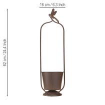 Artikel Metall-Pflanzkübel mit Rankhilfe und Libellenmotiv Ø16cm H62cm rostbraun