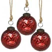 Vintage Weihnachtskugeln Glas Christbaumkugeln Rot Ø8cm 4St