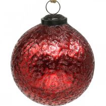 Vintage Weihnachtskugeln Glas Christbaumkugeln Rot Ø10cm 2St