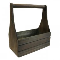 Artikel Vintage Blumenkasten Holz Pflanzkasten Braun 28×14×31cm