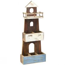 Vintage Regal maritim Holz Deko Leuchtturm 30×11,5×75cm