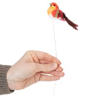 Artikel Dekovögel aus Schaumstoff mit Draht 8 cm bunt für ganzjährige Dekoration 12 Stück