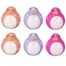 Artikel Vogel Dekofiguren aus Holz, 6 cm, Rosa, Pink und Lila, Set mit 6 Stück, für Innenbereich