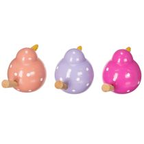 Artikel Vogel Dekofiguren aus Holz, 6 cm, Rosa, Pink und Lila, Set mit 6 Stück, für Innenbereich