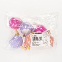 Artikel Vogel Dekofigur mit Punktmuster als frische und freundliche Raumakzente Lila 6cm 6St