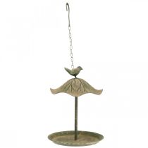 Vogeltränke hängend Metall Vogelbad Garten Antikoptik H28cm