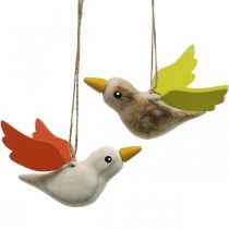 Deko Vögel Holz zum Aufhängen Vogel Frühlingsdeko 10,5cm 6St