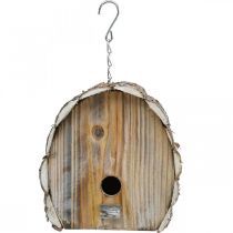 Artikel Deko-Nistkasten, Vogelhaus aus Holz, Gartendeko Natur, Weiß gewaschen H22cm B21cm