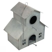 Artikel Vogelhaus zum Aufhängen Metall Grau 2-stöckig 24x15x26cm