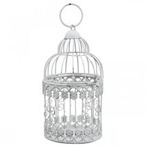 Deko Voliere Shabby Weiß Vogelkäfig Metalldeko Ø10cm H17cm