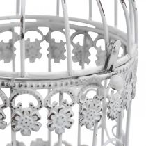 Deko Voliere Shabby Weiß Vogelkäfig Metalldeko Ø10cm H17cm