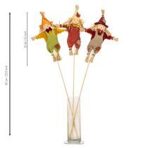 Artikel Dekofigur Vogelscheuche auf Stab aus Stoff und Stroh 60 cm bunt