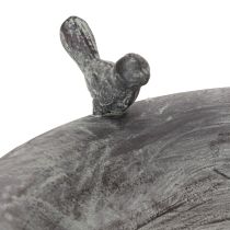 Artikel Dekorative Vogeltränke aus Metall mit Blattmuster, 74 cm, Grau