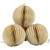 Artikel Wabenbälle aus Papier Creme Ø 7 cm 4 Stück