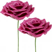 Wachsrosen Deko Rosen Wachs Pink Ø8cm 12St