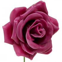 Wachsrosen Deko Rosen Wachs Pink Ø8cm 12St