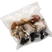 Artikel Set aus 3 Wichtel Figuren aus Filz und Kunststoff 10 cm mit Bart und Zipfelmütze