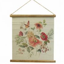 Artikel Wandbild aus Holz Bild mit Blumen Wanddeko H44×B42cm