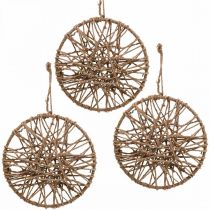 Wanddeko Boho Style, Dekoring Juteband Ø23cm 5St