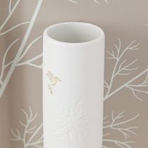 Artikel Holz-Wandbild mit Weißer Keramikvase 35 cm Beige-Grau Landhausstil