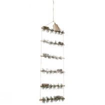 Artikel Wanddekoration Weihnachten mit LED-Lichterkette 35×85 cm aus Tannengrün, Zapfen und Jute