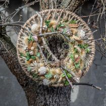 Wanddeko Boho Style, Dekoring Juteband Ø38cm