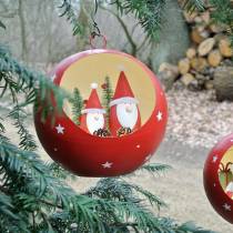 Artikel Weihnachts-Kugel zum Hängen Weihnachtsmänner und LED Rot Ø20cm Für Batterien