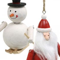 Artikel Christbaumschmuck Holz Weihnachtsmann und Schneemann 11cm 2St