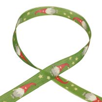 Geschenkband Weihnachtsband Wichtel Grün 25mm 20m