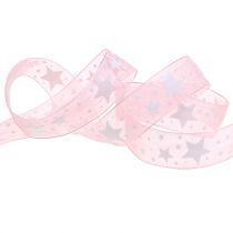 Artikel Weihnachtsband Organza mit Sternmotiv 15mm 20m