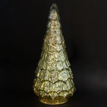Artikel Weihnachtsbaum aus Glas mit LED-Beleuchtung 38 cm Grün-Gold
