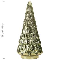 Artikel Weihnachtsbaum aus Glas mit LED-Beleuchtung 38 cm Grün-Gold