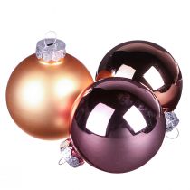 Artikel Weihnachtsbaumkugeln aus Glas Rosa Apricot Ø6cm 24 St