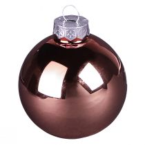 Artikel Weihnachtsbaumkugeln aus Glas Ø6 cm Rosa Apricot 24 Stück