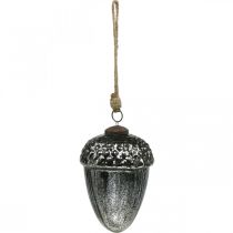 Artikel Weihnachtsanhänger Eichel Glas Silber Ø10cm H14cm 2 Stück