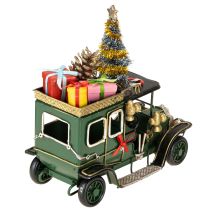 Artikel Weihnachtsdeko-Auto aus Metall in Grün, 15×7×16 cm, mit Geschenken und Weihnachtsbaum