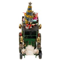 Artikel Weihnachtsdeko-Auto aus Metall in Grün, 15×7×16 cm, mit Geschenken und Weihnachtsbaum