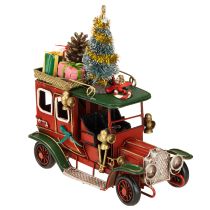 Artikel Weihnachtsdeko Oldtimer mit Geschenken und Zuckerstange auf dem Dach
