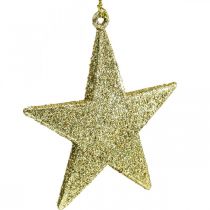 Weihnachtsdeko Stern Anhänger Golden Glitter 10cm 12St