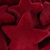 Artikel Weihnachtsdeko Sterne aus Kunststoff in Bordeaux, beflockt, Ø 4–5 cm, 40 Stück