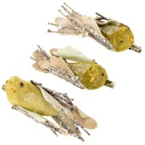 Artikel Dekorativer Weihnachtsvogel mit Clip und Glitter im 6er-Set