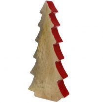 Artikel Weihnachtsdeko Tannenbaum Holz Rot, Natur 28cm