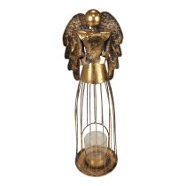 Weihnachtsengel Weihnachten, Kerzenhalter Metall Golden Antik Optik 52cm