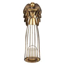 Weihnachtsengel Weihnachten, Kerzenhalter Metall Golden Antik Optik 52cm