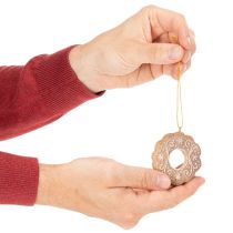 Artikel Weihnachtsanhänger Lebkuchen-Optik Kunststoff 6cm 4-teilig